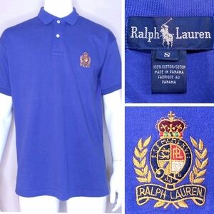 POLO RALPH LAUREN Vintage SMALL Multicolor Cookie Crest MENS Shirt RARE Vtg 80s